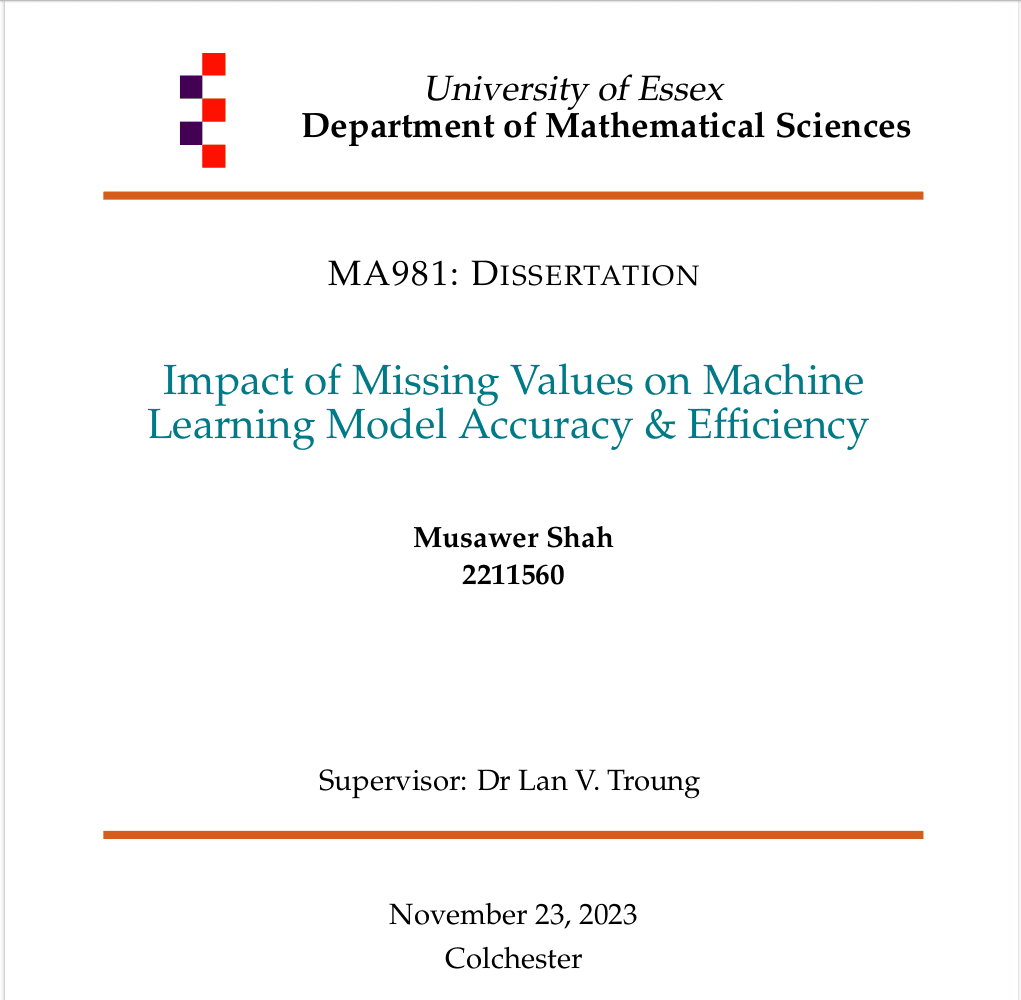 Impact of Imputation on ML Algorithm Efficiency